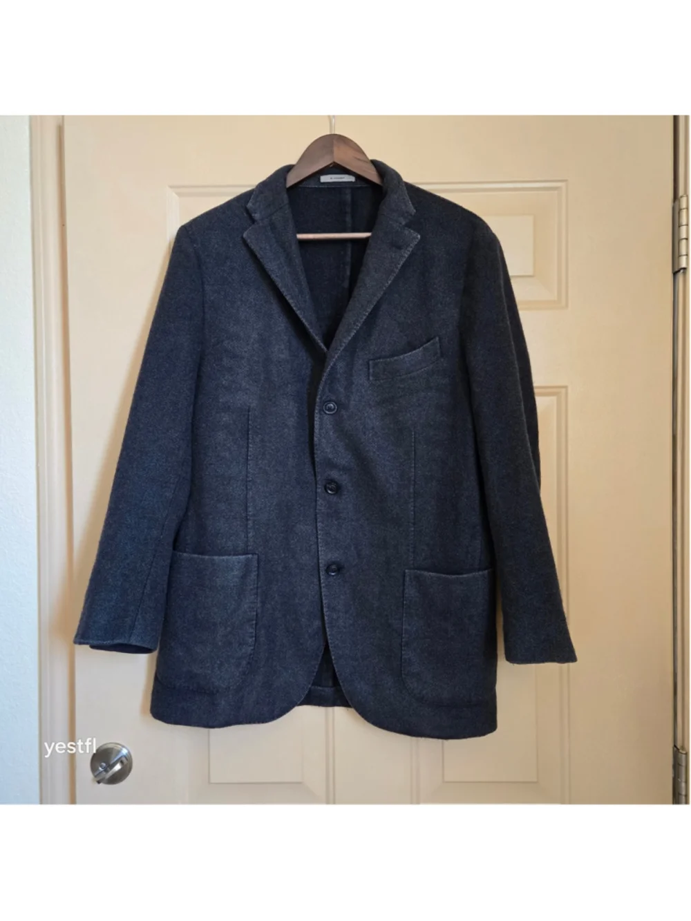 Men's Boglioli K-Jacket Sport Coat Blazer in Blue Gray IT54 US44 Cashmere